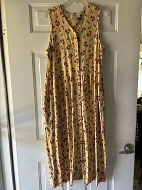 Bechamel Yellow Cherry-Print Sleeveless Maxi Dress size PL